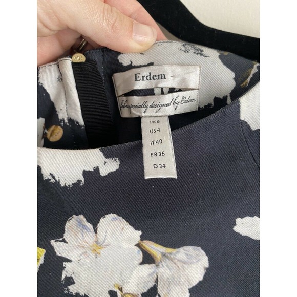 Erdem Floral Dress Designer Joyce Sheath in Size 4 - Picture 10 of 12